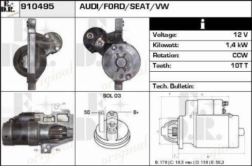 EDR 910495 - Motorino d'avviamento autozon.pro