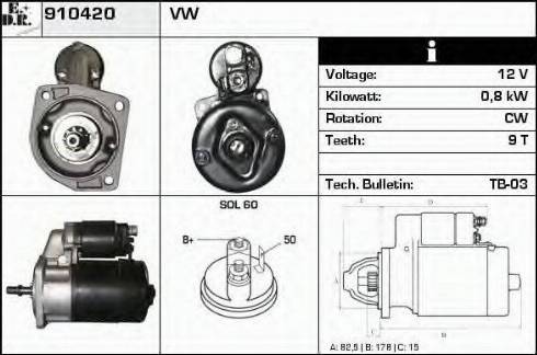 EDR 910420 - Motorino d'avviamento autozon.pro