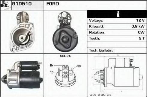 EDR 910510 - Motorino d'avviamento autozon.pro