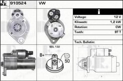 EDR 910524 - Motorino d'avviamento autozon.pro