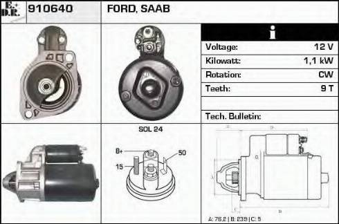 EDR 910640 - Motorino d'avviamento autozon.pro