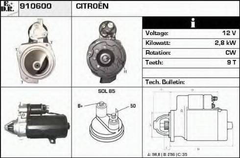 EDR 910600 - Motorino d'avviamento autozon.pro