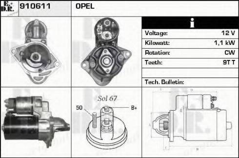 EDR 910611 - Motorino d'avviamento autozon.pro