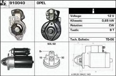 EDR 910040 - Motorino d'avviamento autozon.pro