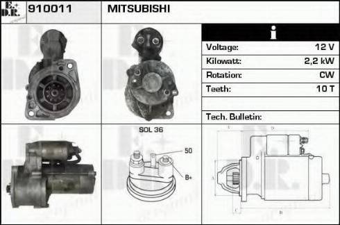 EDR 910011 - Motorino d'avviamento autozon.pro