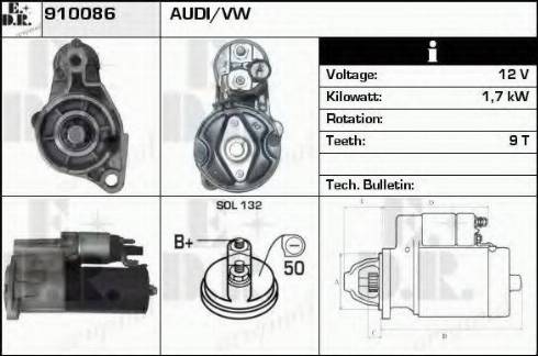 EDR 910086 - Motorino d'avviamento autozon.pro