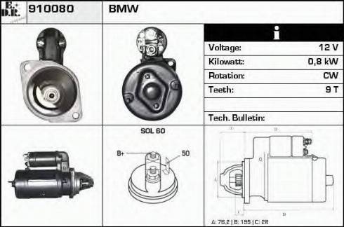 EDR 910080 - Motorino d'avviamento autozon.pro