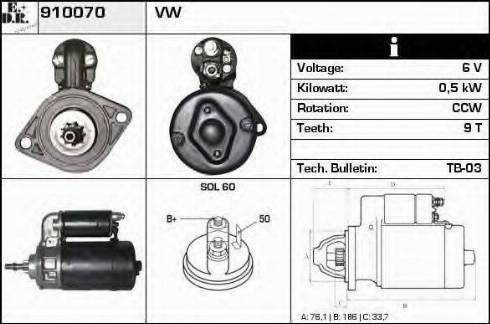 EDR 910070 - Motorino d'avviamento autozon.pro