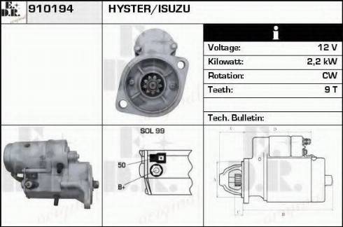 EDR 910194 - Motorino d'avviamento autozon.pro