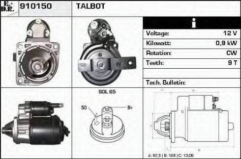 EDR 910150 - Motorino d'avviamento autozon.pro