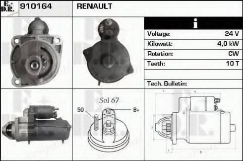 EDR 910164 - Motorino d'avviamento autozon.pro