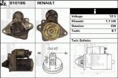 EDR 910186 - Motorino d'avviamento autozon.pro