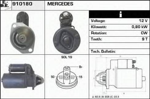 EDR 910180 - Motorino d'avviamento autozon.pro