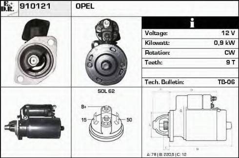 EDR 910121 - Motorino d'avviamento autozon.pro