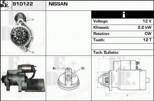 EDR 910122 - Motorino d'avviamento autozon.pro