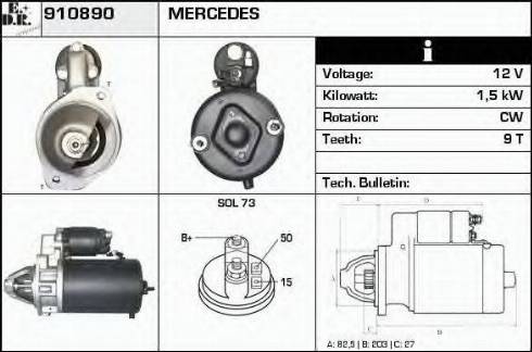 EDR 910890 - Motorino d'avviamento autozon.pro