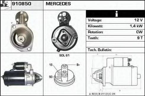 EDR 910850 - Motorino d'avviamento autozon.pro