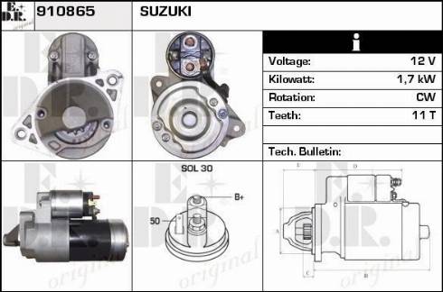 EDR 910865 - Motorino d'avviamento autozon.pro