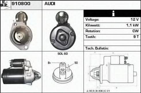 EDR 910800 - Motorino d'avviamento autozon.pro