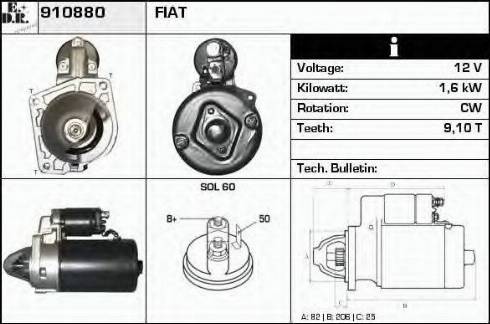 EDR 910880 - Motorino d'avviamento autozon.pro