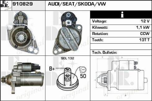 EDR 910829 - Motorino d'avviamento autozon.pro