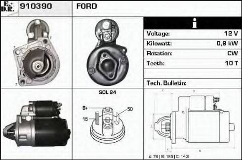 EDR 910390 - Motorino d'avviamento autozon.pro