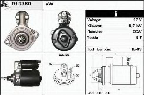 EDR 910360 - Motorino d'avviamento autozon.pro