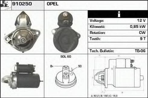 EDR 910250 - Motorino d'avviamento autozon.pro