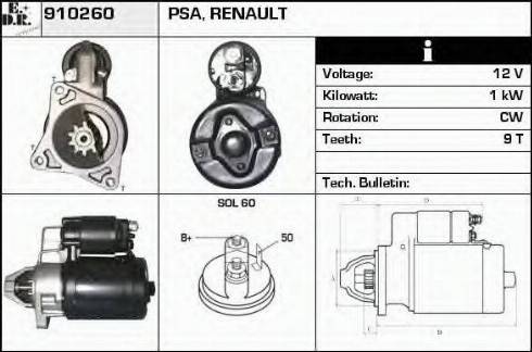 EDR 910260 - Motorino d'avviamento autozon.pro