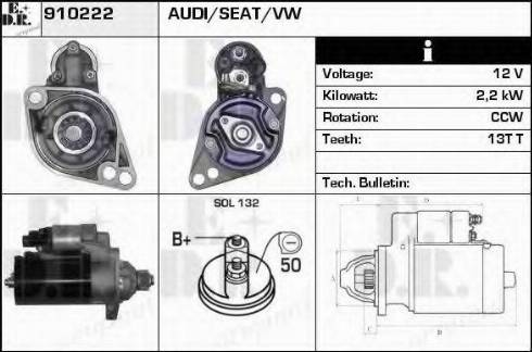 EDR 910222 - Motorino d'avviamento autozon.pro