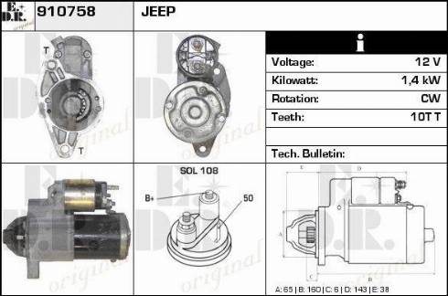 EDR 910758 - Motorino d'avviamento autozon.pro