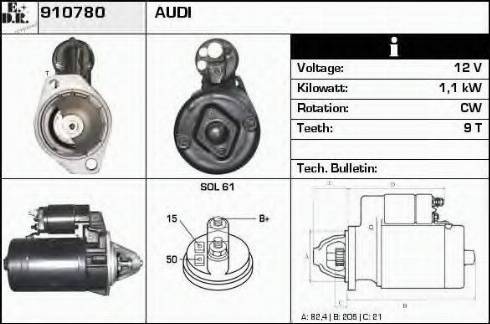 EDR 910780 - Motorino d'avviamento autozon.pro