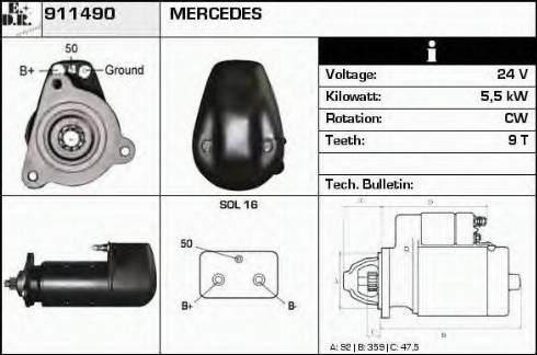 EDR 911490 - Motorino d'avviamento autozon.pro