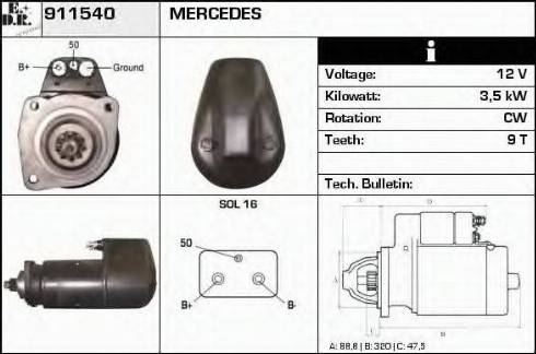 EDR 911540 - Motorino d'avviamento autozon.pro