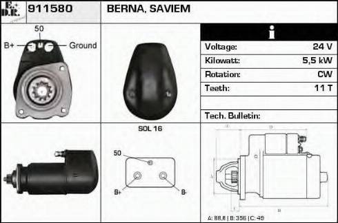 EDR 911580 - Motorino d'avviamento autozon.pro