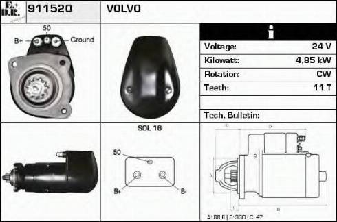 EDR 911520 - Motorino d'avviamento autozon.pro