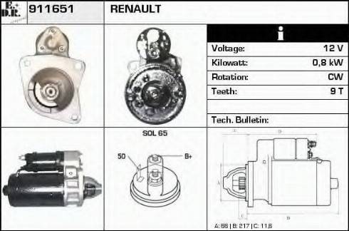 EDR 911651 - Motorino d'avviamento autozon.pro