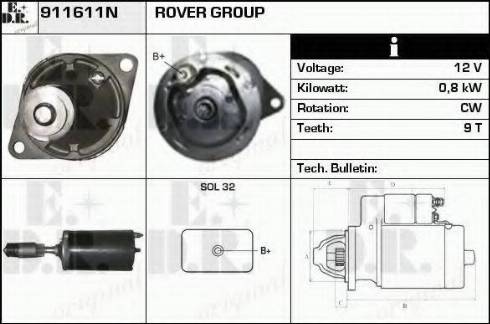 EDR 911611N - Motorino d'avviamento autozon.pro