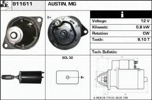 EDR 911611 - Motorino d'avviamento autozon.pro