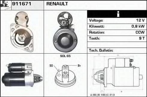 EDR 911671 - Motorino d'avviamento autozon.pro