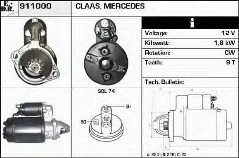 EDR 911000 - Motorino d'avviamento autozon.pro