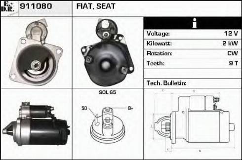 EDR 911080 - Motorino d'avviamento autozon.pro