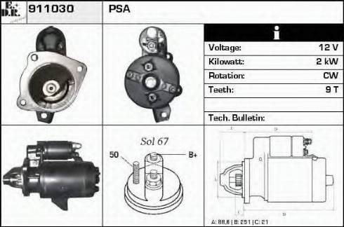 EDR 911030 - Motorino d'avviamento autozon.pro