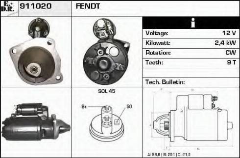 EDR 911020 - Motorino d'avviamento autozon.pro