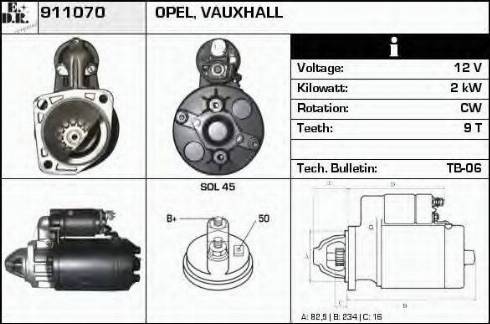 EDR 911070 - Motorino d'avviamento autozon.pro