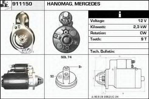 EDR 911150 - Motorino d'avviamento autozon.pro