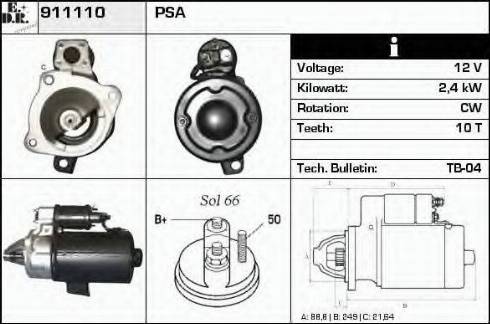 EDR 911110 - Motorino d'avviamento autozon.pro