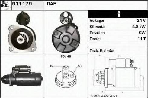 EDR 911170 - Motorino d'avviamento autozon.pro