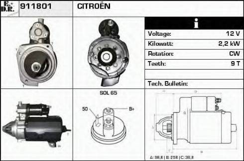 EDR 911801 - Motorino d'avviamento autozon.pro