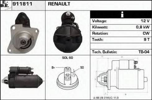 EDR 911811 - Motorino d'avviamento autozon.pro